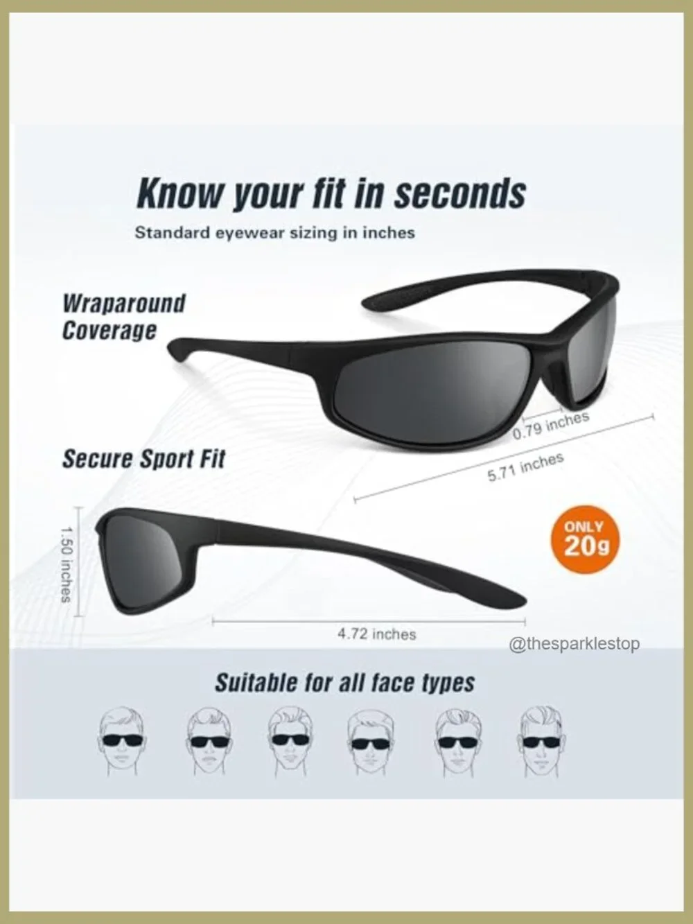 Polarized Sports Sunglasses 3 Pack UV Protection Wrap Around Running Cycling